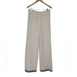 MIA Beige Knit cozy fuzzy pants with Black Trim